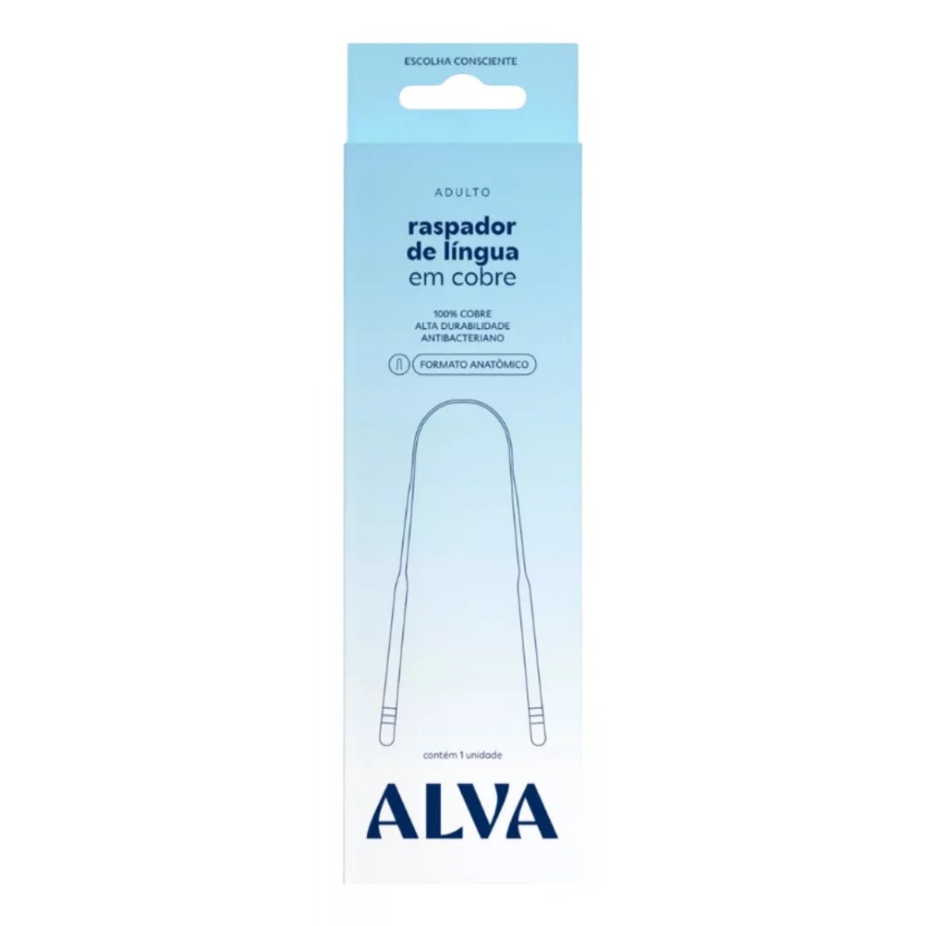 Raspador de Língua Alva 100% Cobre – Elimina Mau Hálito - Health