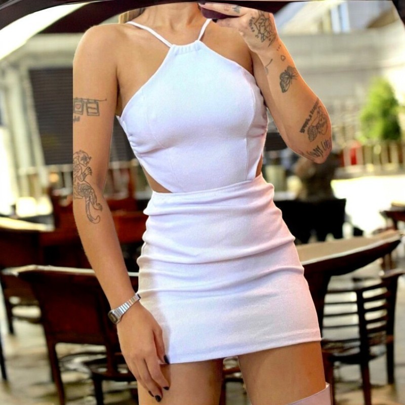 Vestido Feminino Frente Única Tubinho Curto Colado Preto Gringa Aberto nas Costas ENVIO IMEDIATO em Oferta na Shopee