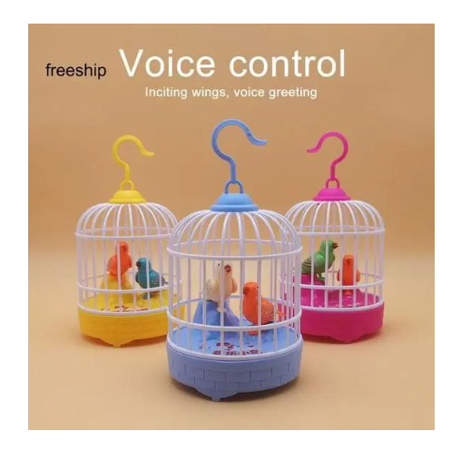 Brinquedo Gaiola de Pássaros Falante Música E Luz Repete Fala(Recarregável)