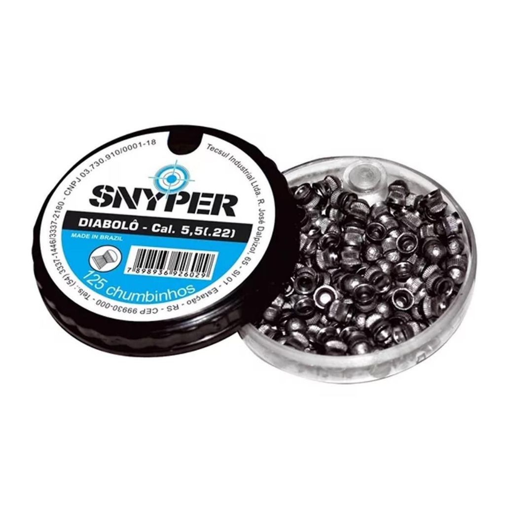 Kit 5 Latas Chumbinho Snyper Diabolô 5.5mm - 625 Unidades em Oferta na Shopee