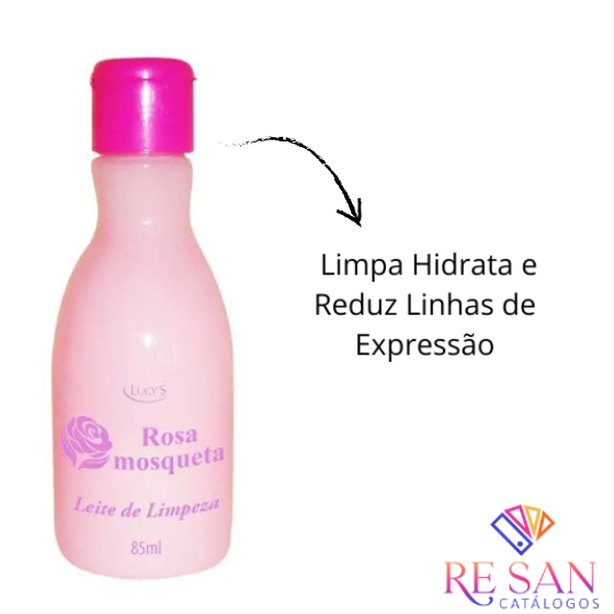 Leite de Limpeza Rosa Mosqueta - 85ml Limpa Hidrata e Reduz Linhas de Expressão em Oferta na Shopee