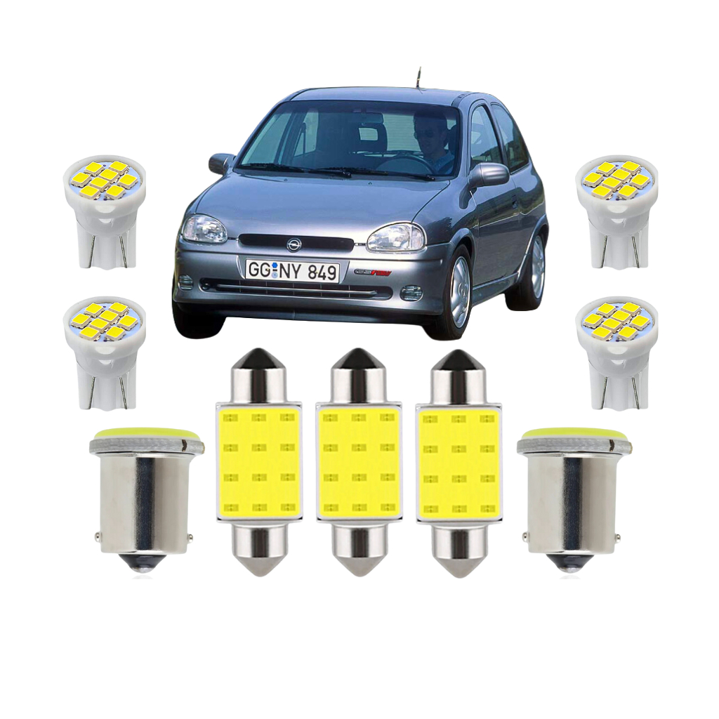 Kit Lâmpada led Chevrolet Corsa Hatch Joy maxx 2003 a 2014 (Teto Ré Placa Farolete) T10 Torpedo 1156 1 polo