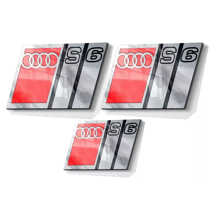 Kit Emblema Badge Em Metal Audi S6 Volante Grade E Traseira