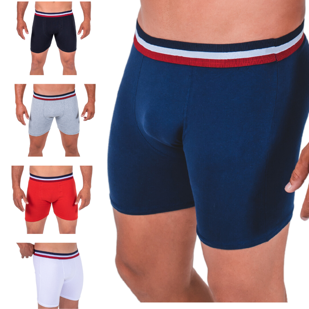 Kit C/10 BOX Cueca Boxer ALGODÃO LONG malha em Oferta na Shopee