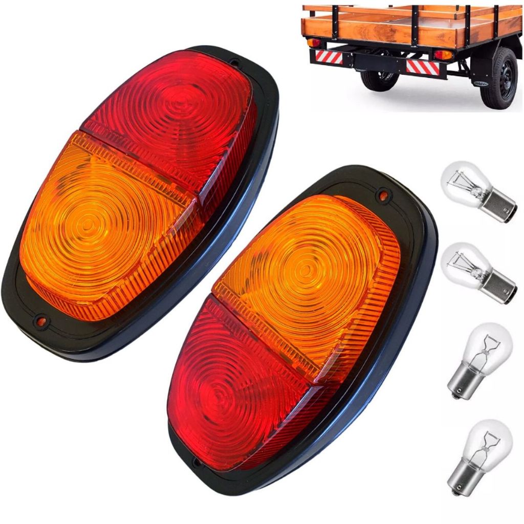 KIT LANTERNA TRASEIRA CANOINHA CARRETA CARRETINHA REBOQUE C/LAMPADA