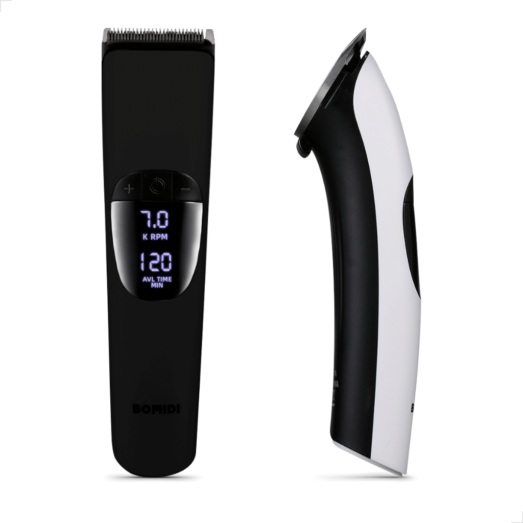 Máquina de Cortar Cabelo Sem Fio Com Display LCD Duas Velocidades USB  Lâminas de Cerâmica BOMIDI L1 - Beauty
