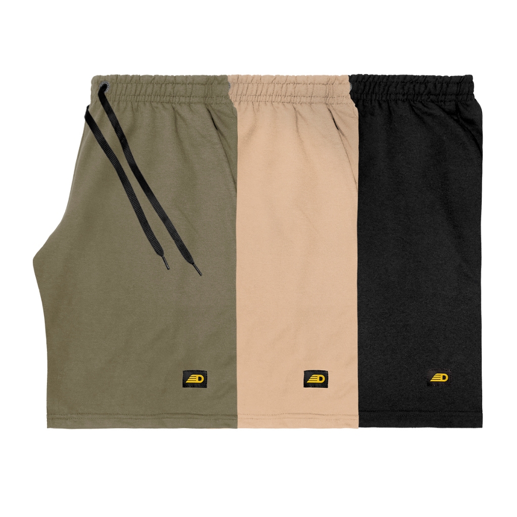 Kit 3 Bermuda de Moletom Com Amarração Elástico Academia Verão