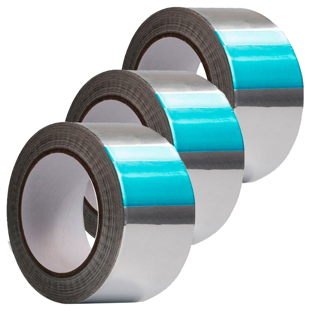 Fita Metalizada Aluminizada Manta Térmica Dutor Ar Condicionado Caixa Isopor 48mm x 50m Emenda Forte