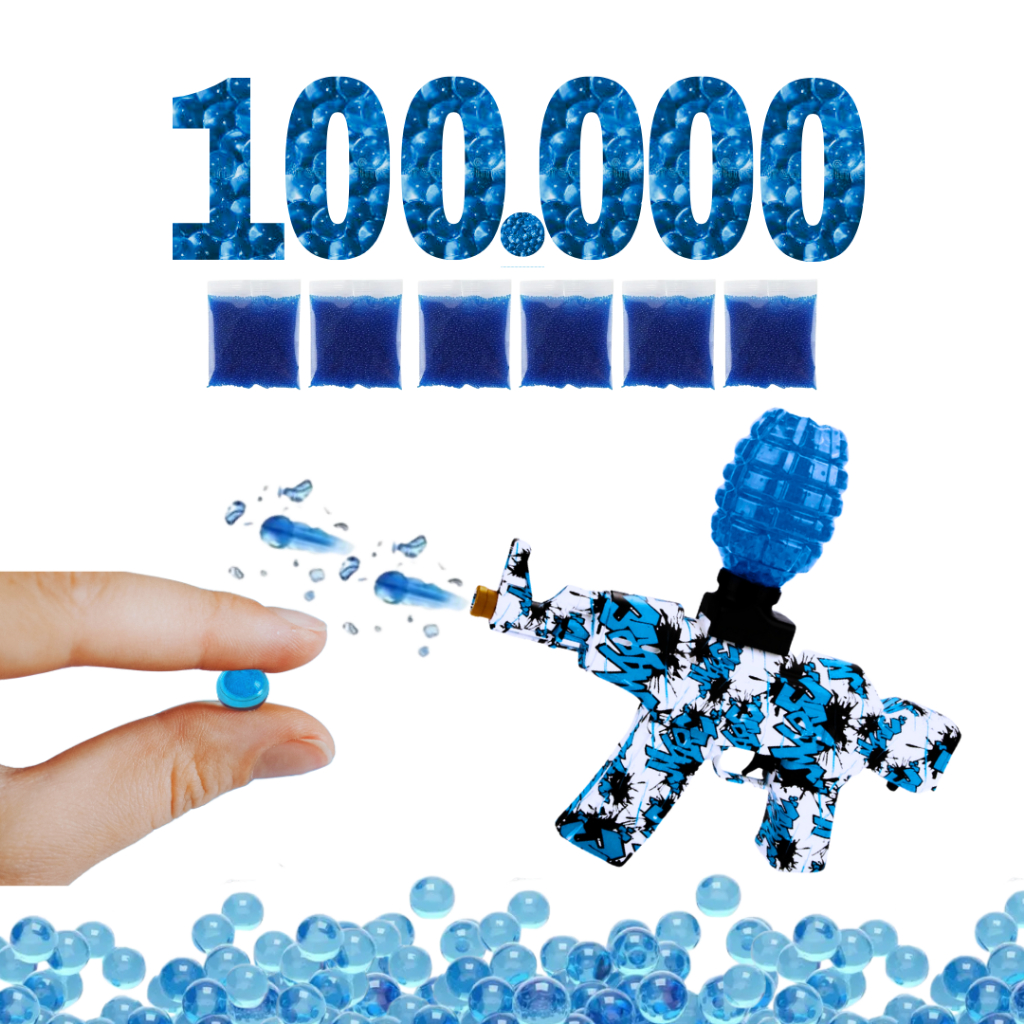 100.000 UNIDADES DE BOLINHAS DE GEL ORBEZZ  (7-8 MM) AZUL, COLORIDA IDEAL ARMINHA DE GEL