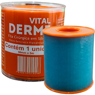 Fita Cirúrgica de Silicone 5cm x 5 metros - Fita Gel Reposicionável Hipoalérgica Vital Derme em Oferta na Shopee