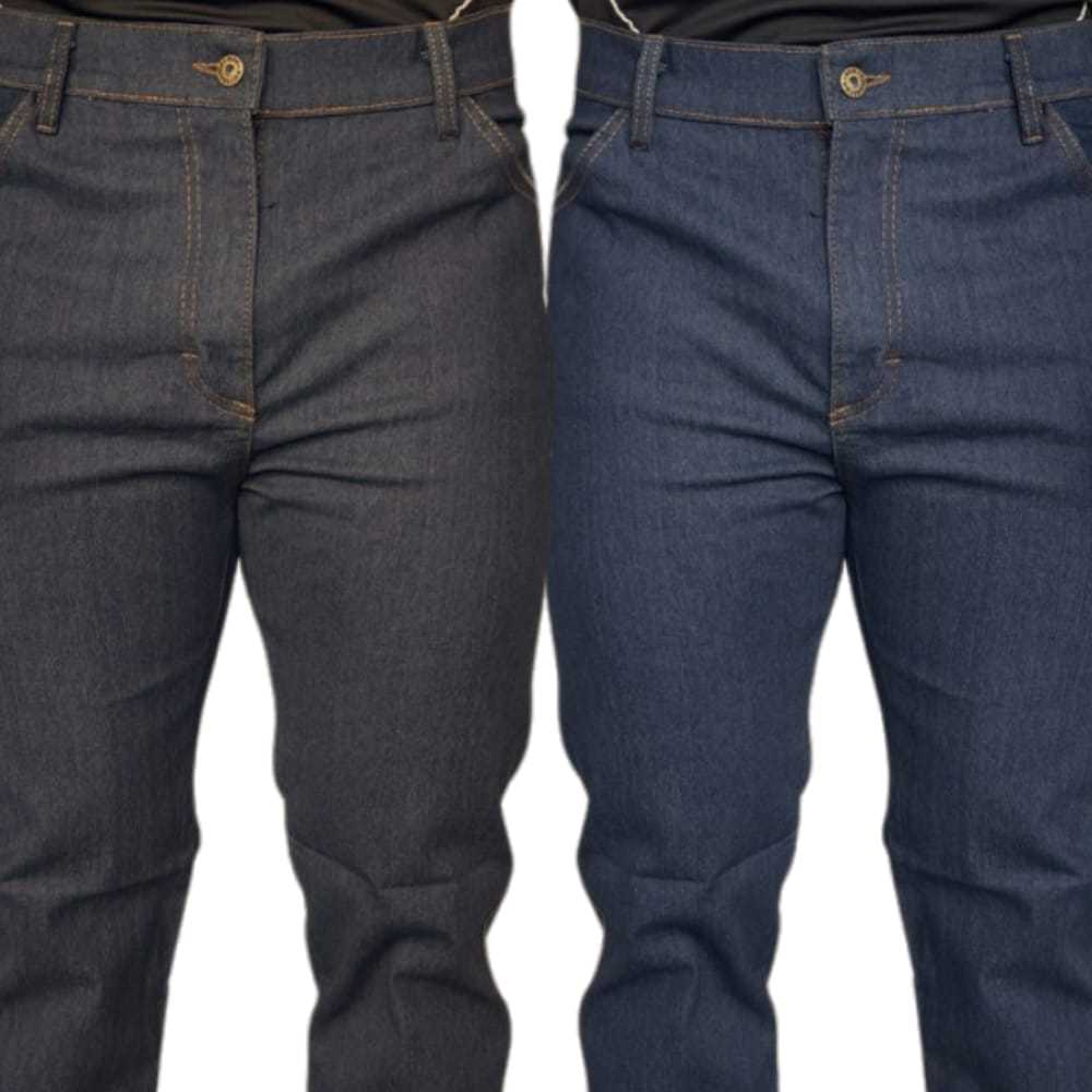 Kit 2 Calças Jeans com Elastano Masculina ate Plus Size para Trabalho Tradicional Corte Reto em Oferta na Shopee
