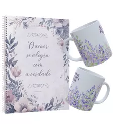 Caderno de fé Floral Caneca Caderno de fé Floral