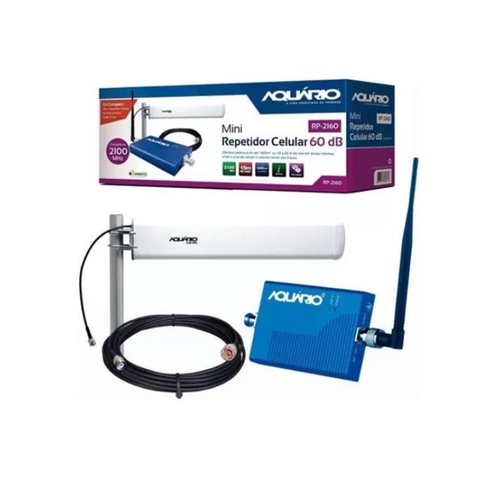 MINI REPETIDOR CELULAR AQUARIO 3G 2100MHZ 60DB RP-2160