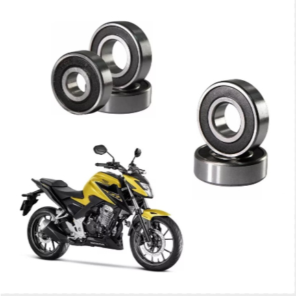 Kit Rolamento De Roda Dianteira e Traseira Cb 300 Freio A Disco