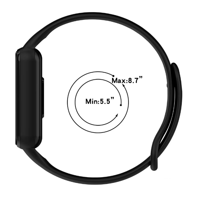 Pulseira De Silicone Ajustavel Para Relógio Huami Amazfit Band 7 Cor Preto Preta