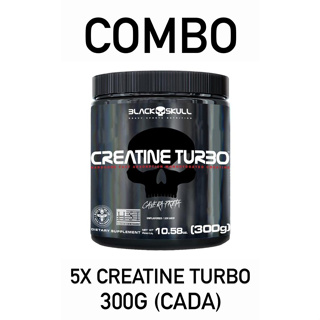 Kit 5X Creatina Creatine Turbo 300g - BLACKSKULL em Oferta na Shopee