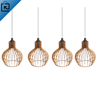 Kit 4 Luminária Pendente Rustico Madeira Moderno Corte Laser em Oferta na Shopee