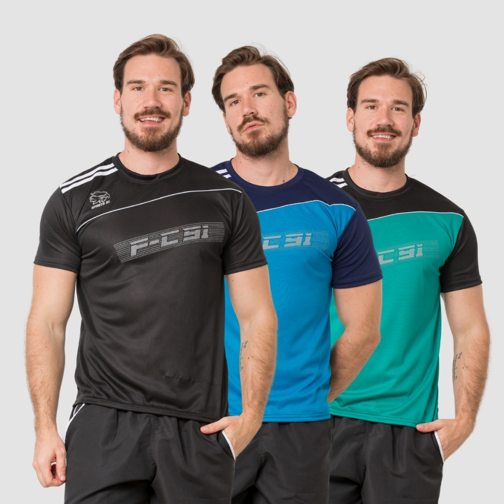 Kit 4 Camisa Masculina Manga Curta Esportiva Academia Corrida Caminhada Cross Poliester Dry Fit