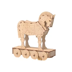 Mini Cavalo de Tróia - Medieval Quebra-Cabeça MDF