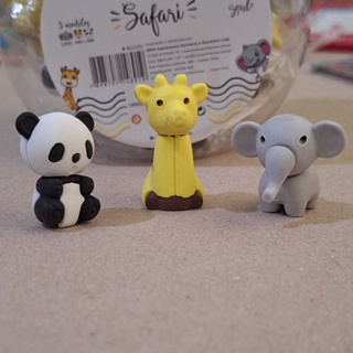 Mini Borracha Safari BRW Fofa Panda Elefante Girafa - Kit ou Unidade em Oferta na Shopee