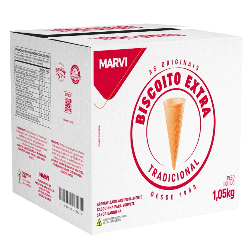 Casquinha Biscoito EXTRA Marvi Sorvete ou Cone C/ 300 und em Oferta na Shopee
