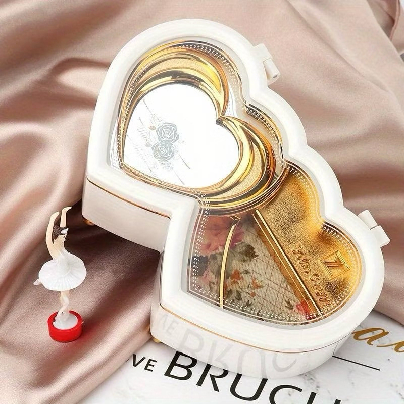 Caixinha De Música Porta Jóias 2 Coração Bailarina Dançarina em Oferta na Shopee