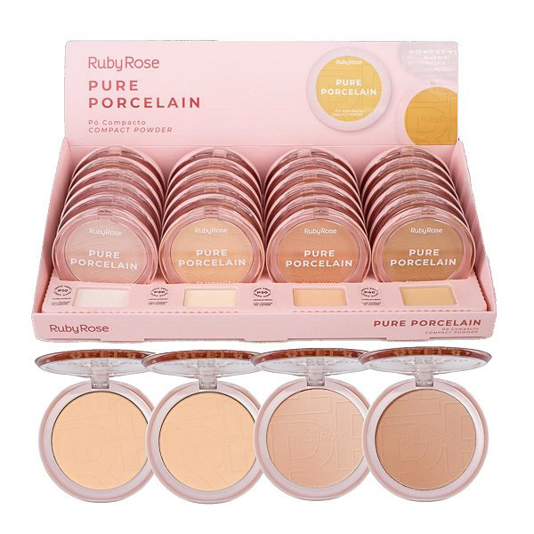 Ruby Rose - Pó Compacto CLAROS Porcelain HBM401 G1 - Box C/24 Unidades