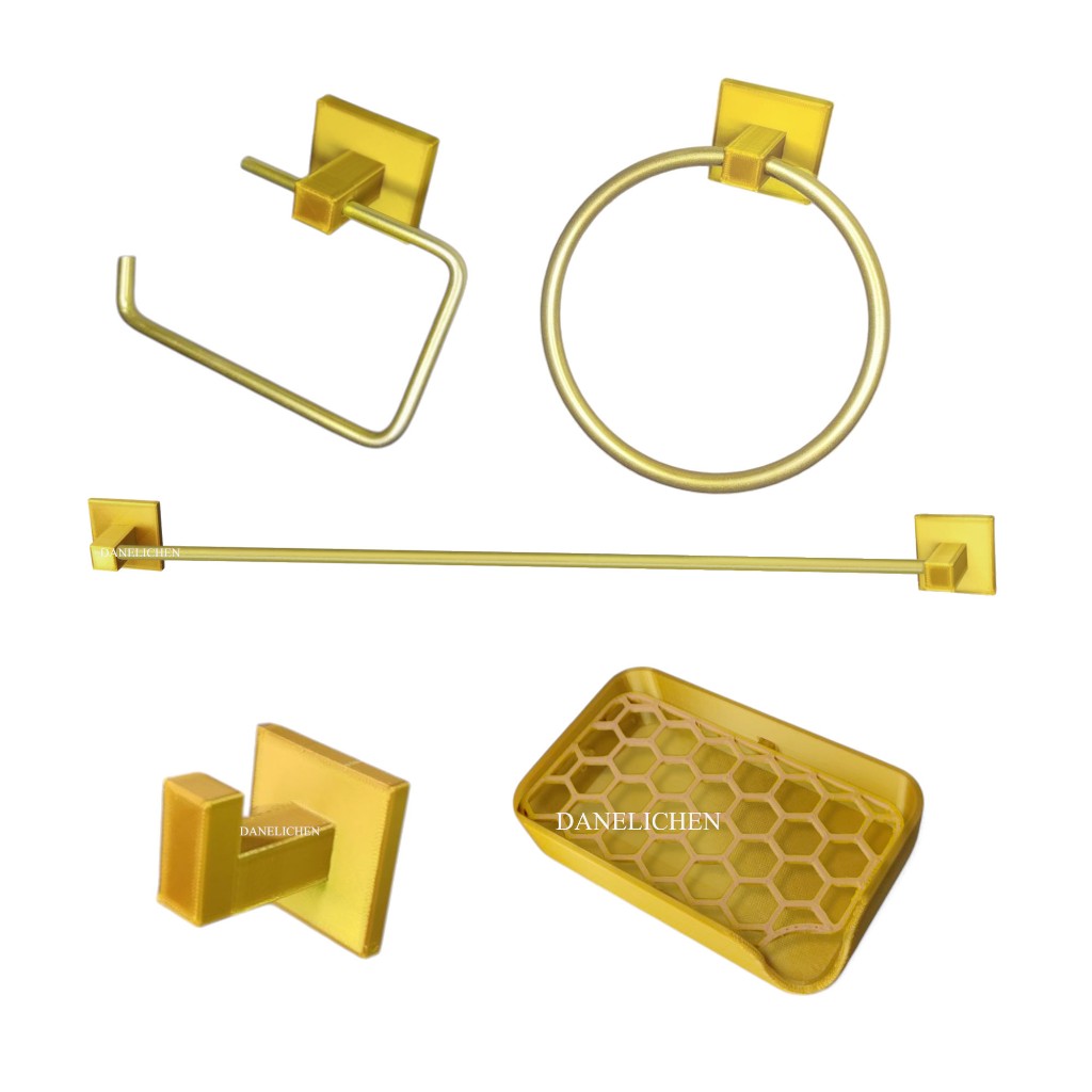 Acessórios P/ Banheiro Dourado Fita Dupla Face Toalheiro Banheiro Saboneteira