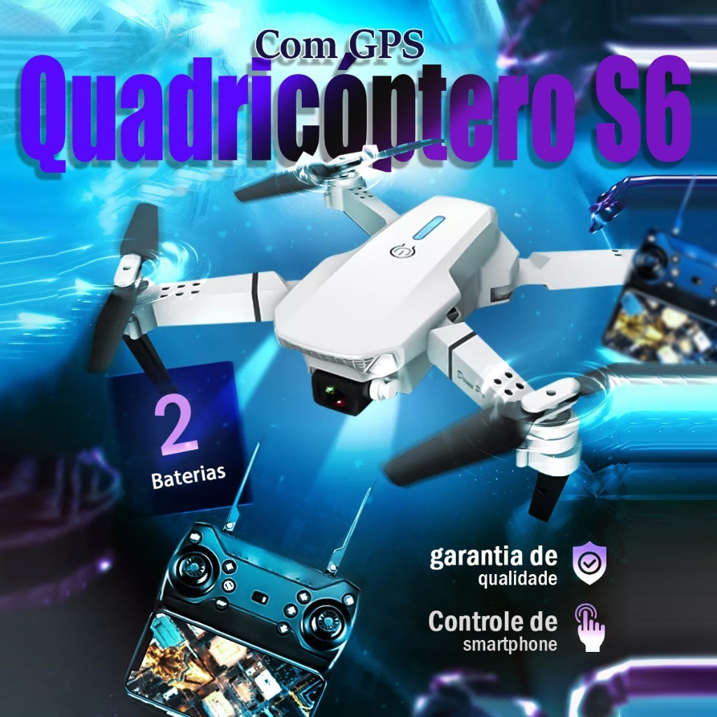 Drone Lsrc S6s Mini Com 2 Baterias 2 Cameras Gps 5g (brushless) Top Veículo Quad Drive
