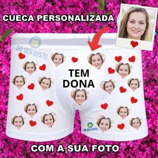 Cueca Personalizada com Foto e Coração em Oferta na Shopee