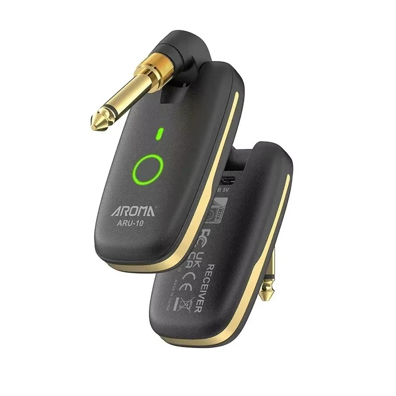 Sistema de transmissão de guitarra elétrica Aroma Aru-10 Transmissor de captador de guitarra Receptor de 7 canais para