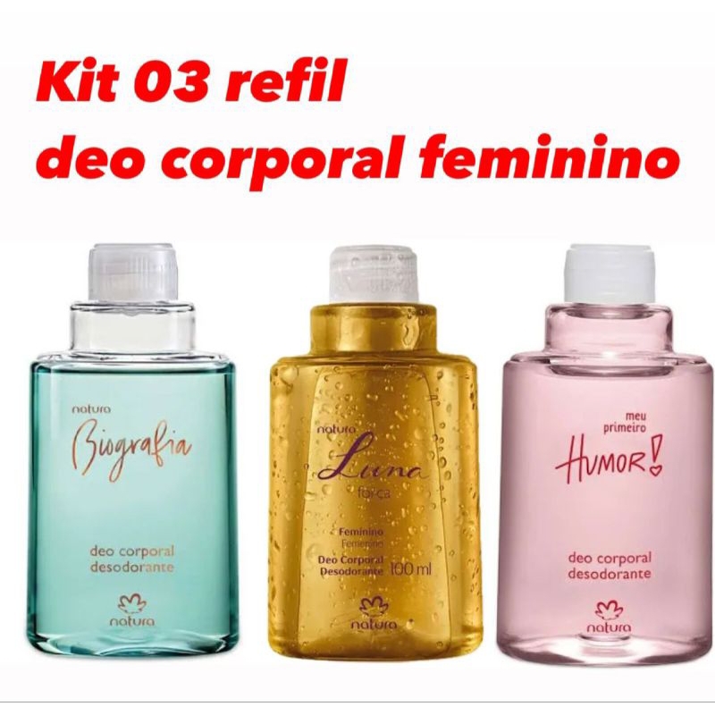 Refil desodorante corporal Feminino Natura  kit com 02/03 unidades de 100 ml cada em Oferta na Shopee