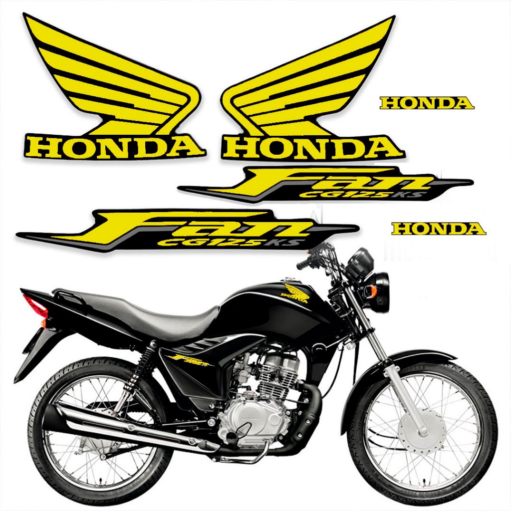 kit de adesivos moto Compatível  CG FAN 125 / 150 2011/ varias cores / opção holografico em Oferta na Shopee