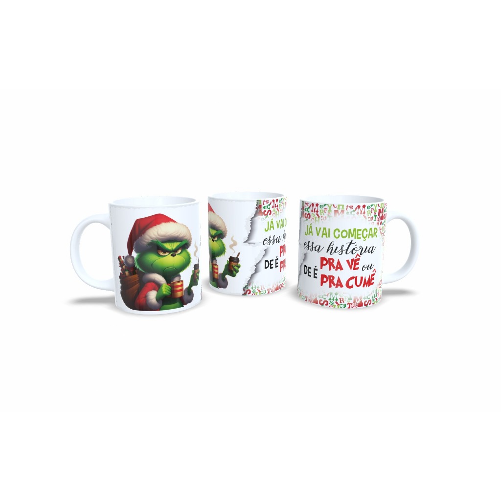 Caneca Natalina Personalizada Com Nome Grinch E Pra Ve Ou Pra Cume E Pave Ou Pa Come Natal HD 2050