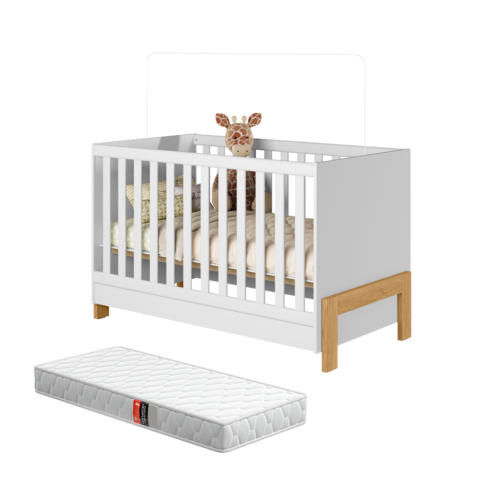 Berço 2 em1 Americano Fantasia Vira Mini Cama Com Colchão e Grades Removível em Oferta na Shopee