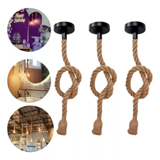 Pendente Corda Retro Design Rústico Vintage Decorativo Cor Marrom Voltagem 110v/220v em Oferta na Shopee