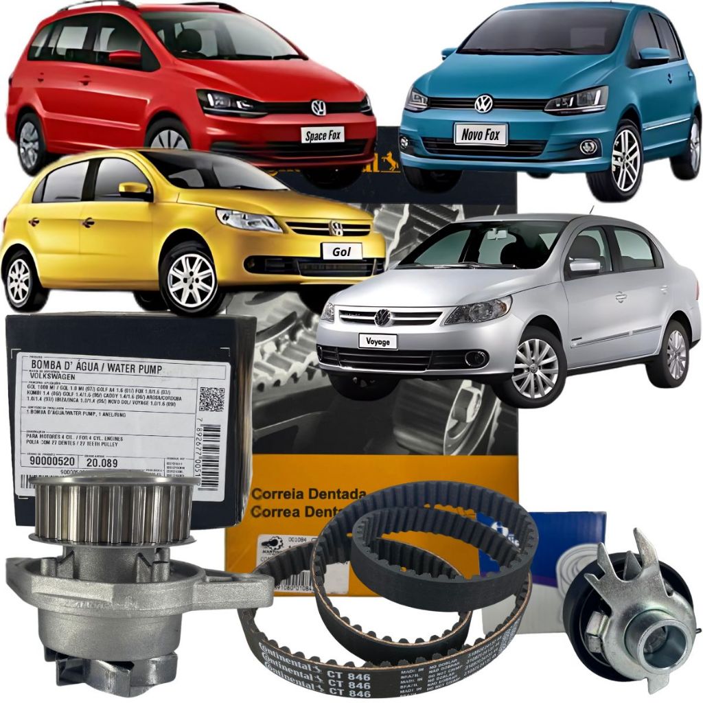 Correia Dentada Tensor Bomba D'água - Gol AT 1.0 8V / Gol Power 1.0 8V G5 e G6 em Oferta na Shopee