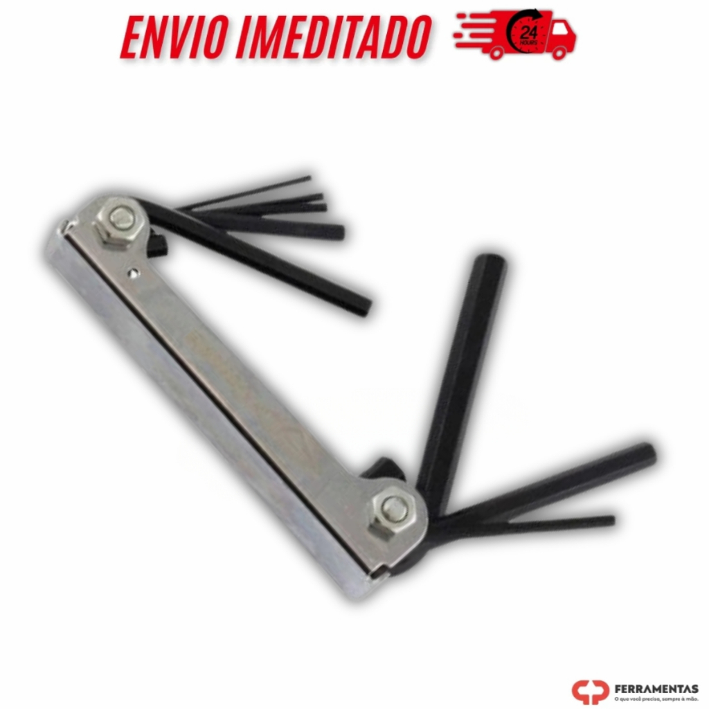 Kit de Chaves Allen Tipo Canivete 1,5 a 8mm com 8 Peças - CORNETA