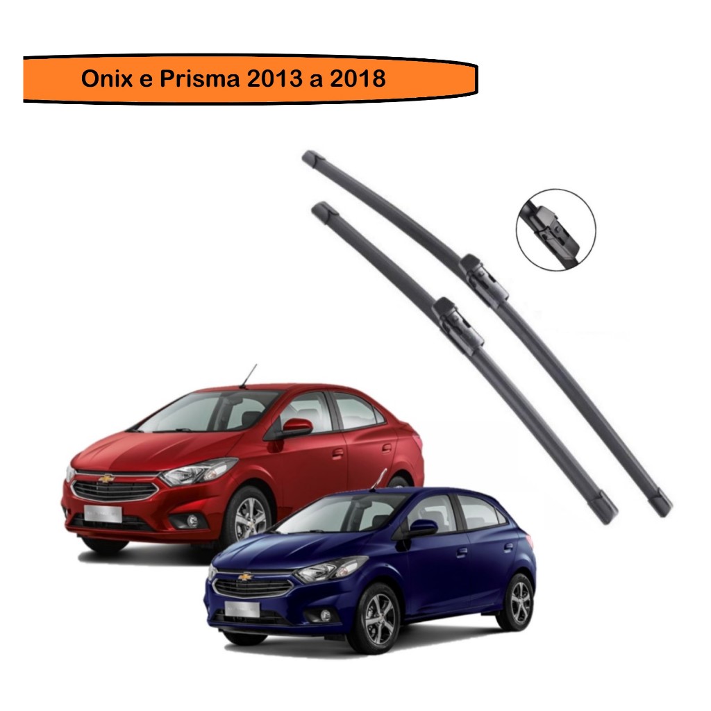 Par Palhetas Limpador Parabrisa Chevrolet Onix e Prisma 2013 A 2017