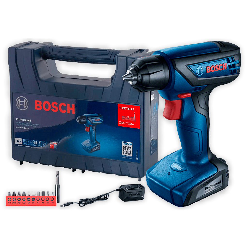 Parafusadeira Furadeira GSR 1000 a Bateria 12V Lítio com Maleta - BOSCH em Oferta na Shopee
