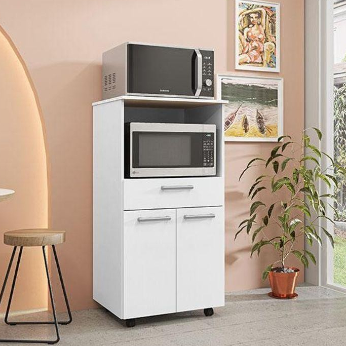 Balcão Multiuso Duetto Duplo Forno Branco Supremo - Kits Paraná em Oferta na Shopee