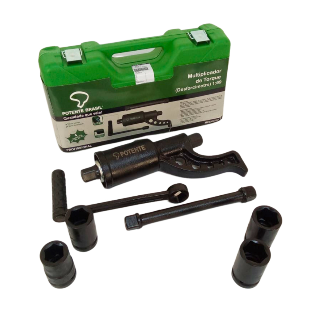 CHAVE RODA DESFORCIMETRO TORQUE 690KG ACOMPANHA 4 SOQUETES PORCA 27MM 30MM 32MM 33MM em Oferta na Shopee