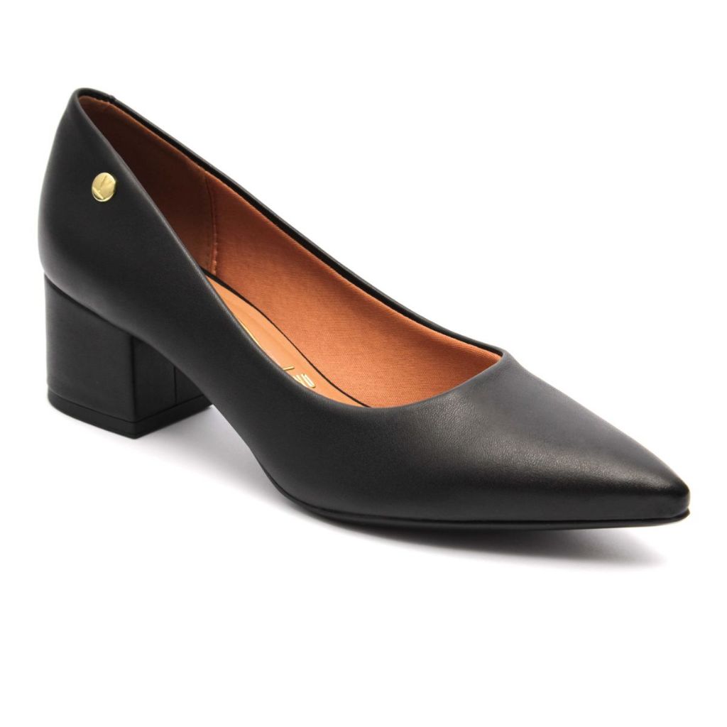 Scarpin Vizzano Salto Médio Sapato Preto Confortável 1220-315
