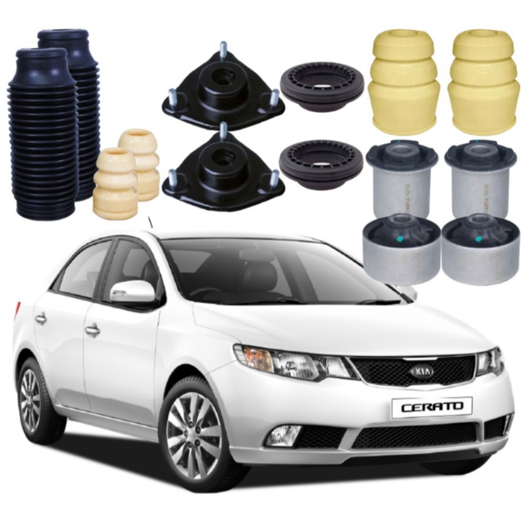 Kit Coxim Batente Dianteiro Traseiro Bucha Bandeja Cerato