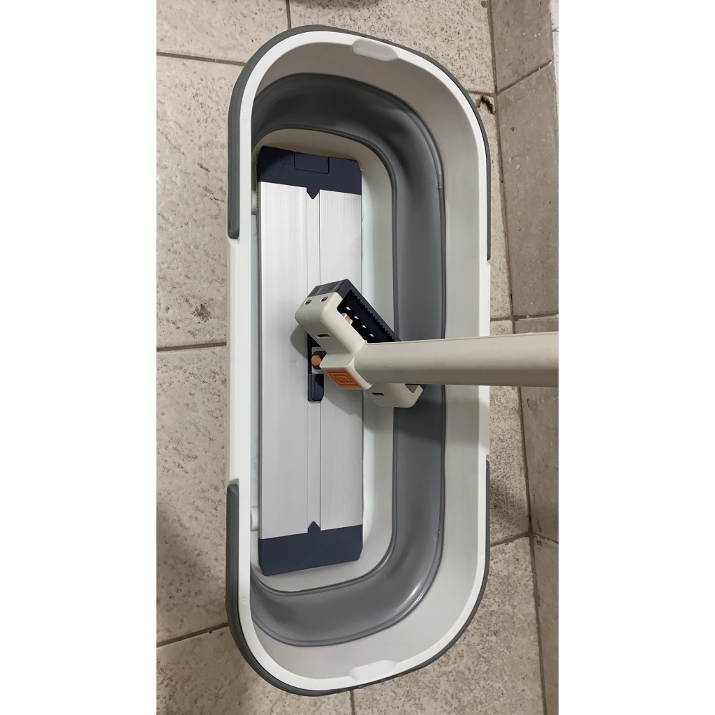 Painel de  liga  de  aluminio Rodo Mop Flat Seca C/ Balde Retratil Para Limpeza 。Acompanha 2Refil