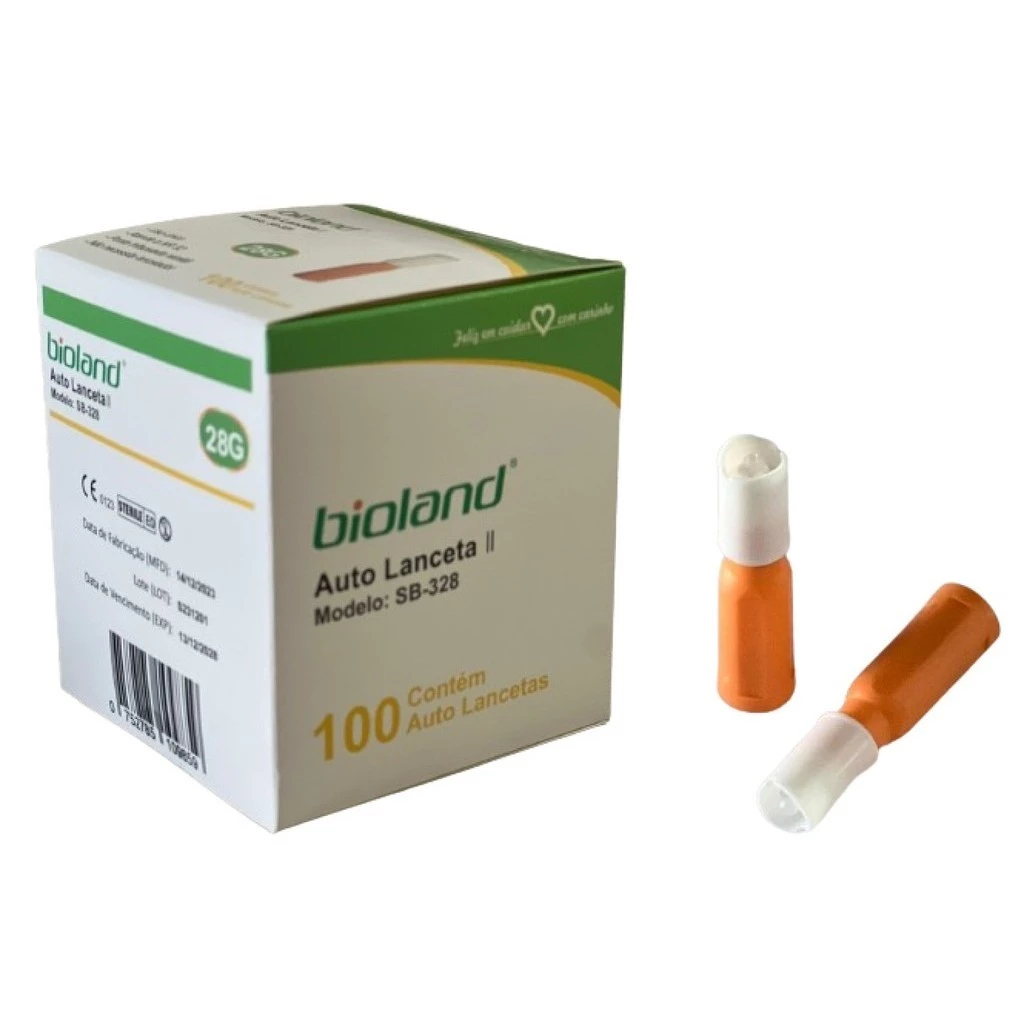Auto Lanceta Retrátil 28g Contem 100 Uni - Bioland