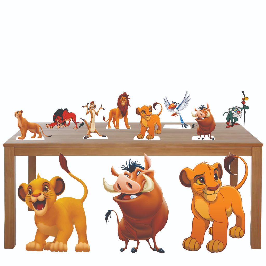 KIT TOTENS DISPLAY REI 2 SIMBA E 1 PUMBA  PARA CHÃO E MESA