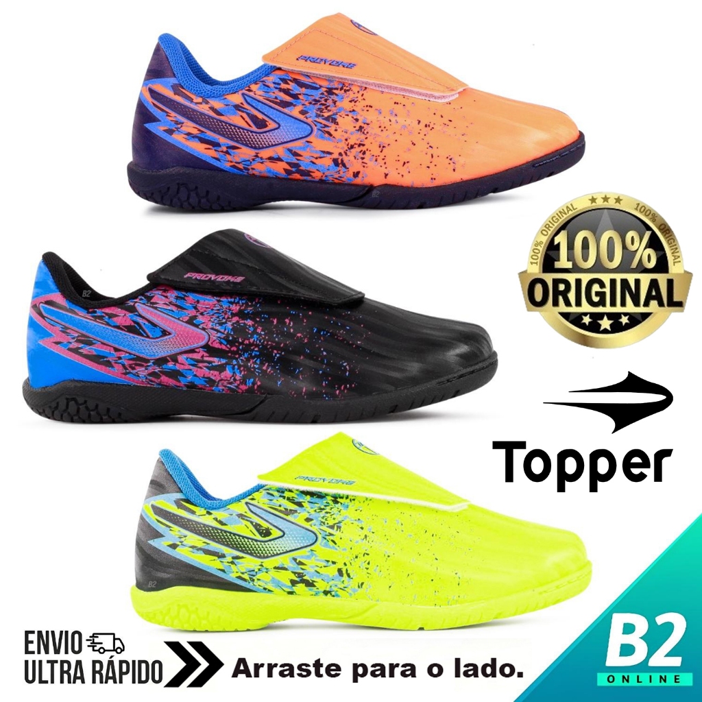 Chuteira Futsal Topper Provoke II Infantil 100% Original Com Nota Fiscal e Garantia - Baby & Kids Fashion