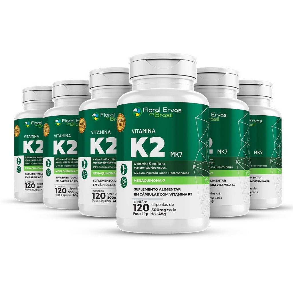 Vitamina K2 Mk7 350mg 6x 120 Cápsulas Menaquinona-7