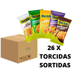 Salgadinho Torcida Caixa Kit 26un Pimenta Bacon 35g Sabores